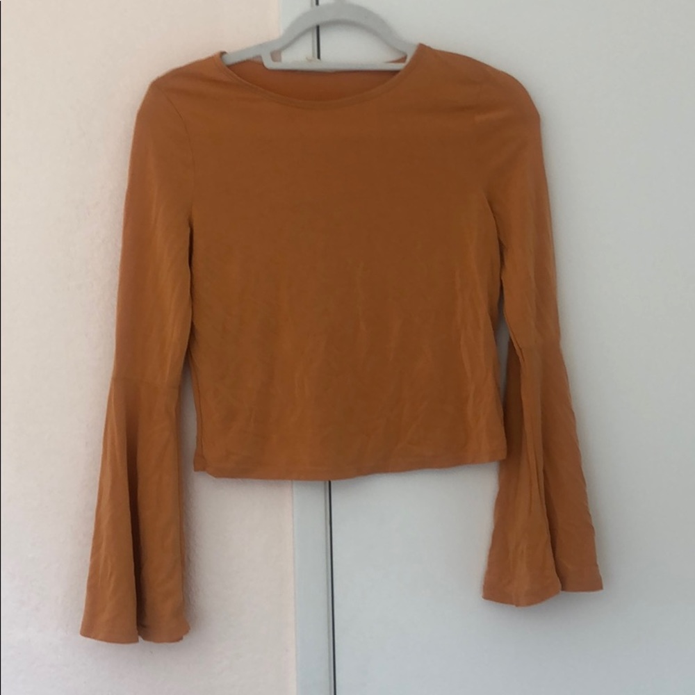 mustard bell sleeve long sleeve